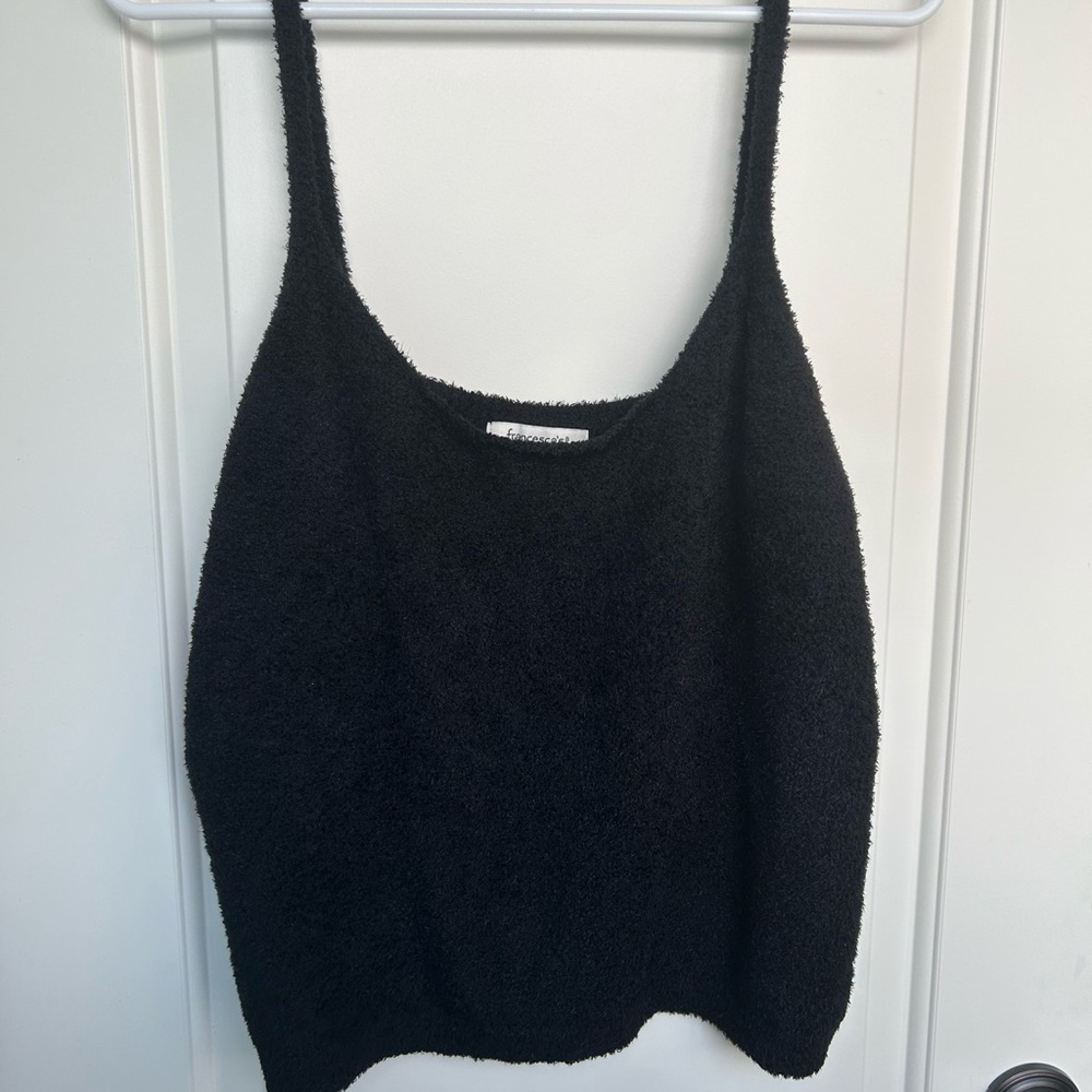 Francesca's Collections Fuzzy Soft Black Camisole